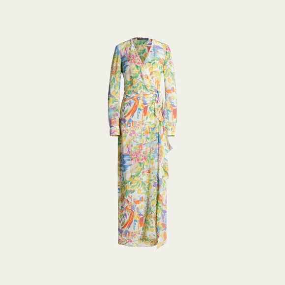 $2790 RALPH LAUREN COLLECTION
Collinson Printed Linen Voile Wrap Gown size8 - Picture 2 of 10